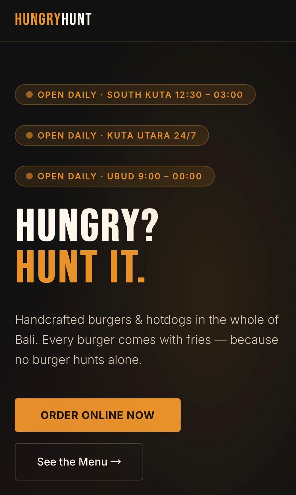 Hungry Hunt mobile mockup